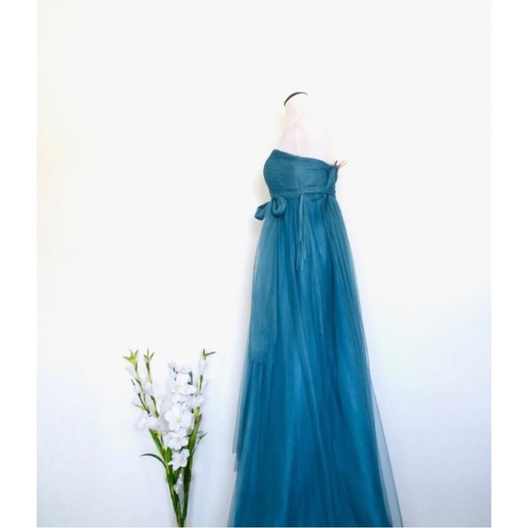Jenny Yoo Collection Annabelle Convertible Bridesmaid Dress Vintage Teal SZ 10 - Picture 12 of 16